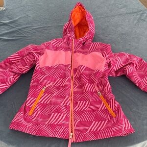 Lands' End Pink and Orange Kids Puffer Jacket Size 14/Large